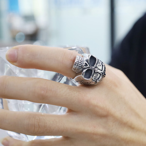 Skull <b>Ring</b> For Men <b>Titanium</b> Steel Geometric Shape Gift Jewelry - Product Image 5
