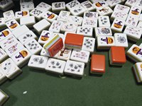 Set Ubin Mahjong Akrilik Premium Bertema Labu Halloween Amerika |   Transparan Berlapis-lapis |   Angka Arab & Joker Kustom
