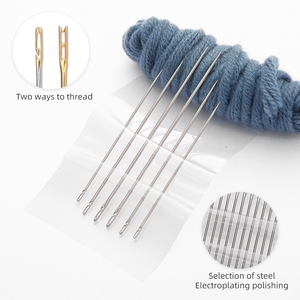 JP Portable 12pcs Household Sewing Accessories Tools <strong>Needles</strong> Stainless Steel Hand Sewing Big Eye <strong>Needles</strong> With Wooden <strong>Needle</strong> Case - Product Image 2