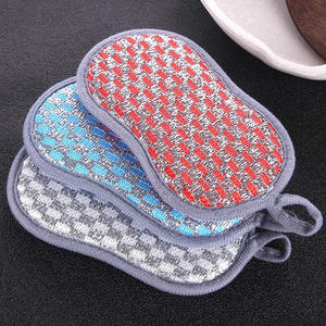 Éponge de nettoyage double face HomeKitchens, brosse à fil anti-adhésive, pratique, en bambou, pour nettoyer les ustensiles - Product Image 1