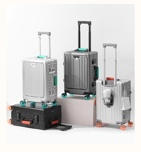 Maleta de Viaje de Aluminio de 20/24 Pulgadas con Compartimento Frontal para Portátil, Maleta Rígida sin Cierre con Ruedas Giratorias de Colores - Product Image 2