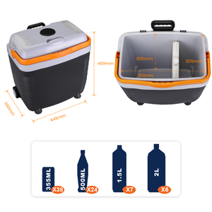 Refrigerador de coche Mini <span class=keywords><strong>nevera</strong></span> enfriador eléctrico portátil Boxwith Wheel 28l 12V Mini Refrigerer con rueda - Product Image 5