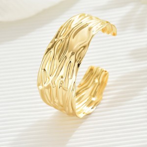 Punk Ice Creak Pattern Metal Wide Open Cuff Pulseras y brazaletes para mujer Vintage Gold Silver Long Hand Bracelet Jewelry Gift - Product Image 4
