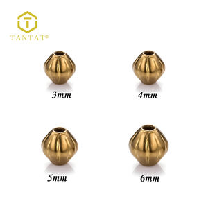 Perle cannelée en laiton de perle de <span class=keywords><strong>bicone</strong></span> pour la fabrication de bijoux de bricolage - Product Image 1