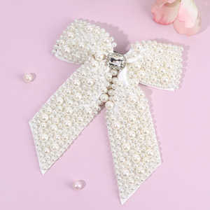 Jepit Rambut Pita Mutiara Berhias Kristal Buatan Tangan, Ikat Rambut Anak Perempuan Kawaii, Jepit Rambut Estetik, Penjepit Rambut Modis untuk Anak Perempuan - Product Image 6