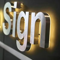 Grandes lettres métalliques rétroéclairées par LED RGB, transformateur, enseigne publicitaire en PVC, pour les magasins, les bureaux, la maison, l'extérieur, les mariages, les anniversaires