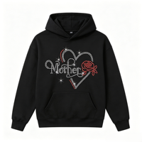 Blessed Mama Patch thermocollant en strass à dos plat, motif cœur, éco-responsable, pour T-shirt femme, thème Fête des Mères