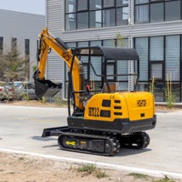 Excavator Mini Kompak Hidrolik untuk Perataan Tanah dan Pemasangan Pipa, Excavator Crawler 2.2 Ton Mesin Penggali untuk Dijual