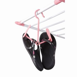 Best-seller Porte-vêtements en acier à 3 niveaux pour la maison Support Gullwing Séchoir pliant extérieur avec pince à chaussettes Porte-chaussures - Product Image 4