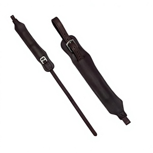 Correas de estribo anchas HM GLOBAL HMG-LS-303 de calidad premium para cabezada de caballo, cuero suave de vaca negro, accesorios de acero inoxidable - Product Image 1