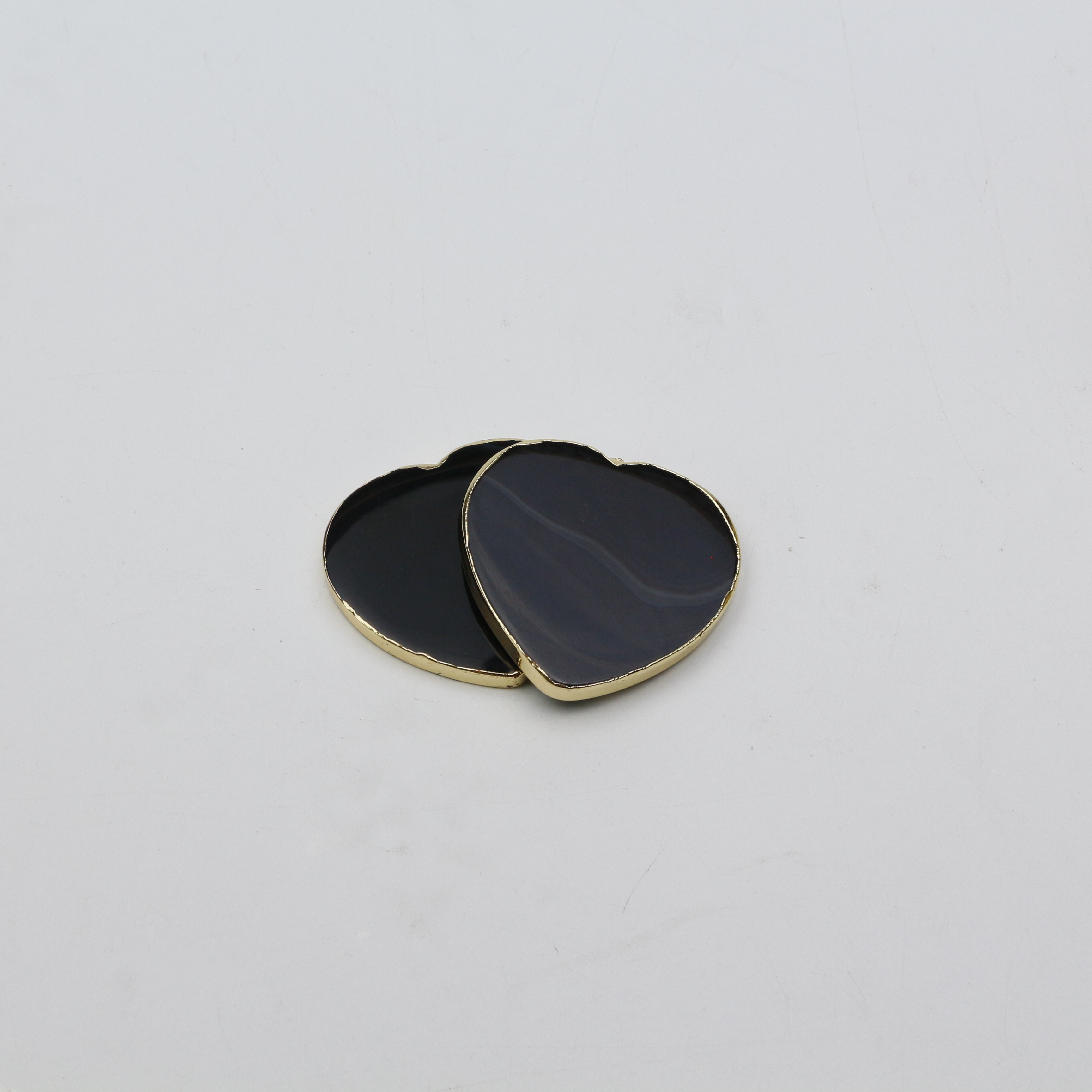 B4# Agate noire coeur