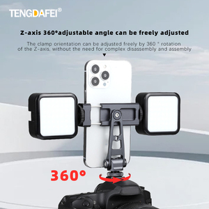 Supporto Universale in Lega di Alluminio per Telefono e Fotocamera con Rotazione a 360°, Inclinazione, Protezione Antipolvere e Doppia Presa Cold Shoe - Accessori per Fotocamera - Product Image 1