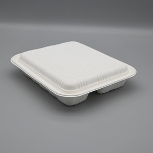 Lonchera Biodegradable de Bagazo de Caña de Azúcar con 4 Compartimentos para Entrega en Restaurantes, Platos Desechables para <span class=keywords><strong>Fiesta</strong></span> al por Mayor - Product Image 5