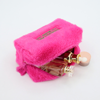 Sac de maquillage mignon et moelleux de grande capacité, pochette cosmétique douce, organiseur, kit de voyage, sac de rangement pour articles de toilette tendance