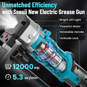 <span class=keywords><strong>Pompe</strong></span> à <span class=keywords><strong>Graisse</strong></span> Électrique 6000 PSI 21V, Pistolet à <span class=keywords><strong>Graisse</strong></span> Sans Fil Haute Pression sur <span class=keywords><strong>Batterie</strong></span> pour Excavatrice - Product Image 2