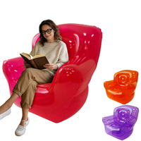 Chaise longue gonflable transparente moderne et portable avec dossier haut et accoudoirs, imperméable, pour piscine, jardin, intérieur et extérieur