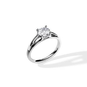 แหวนเพชรโมอิสทรงกลมสุดหรูสำหรับสตรีแหวนชุบโรเดียมชุบทองคำขาวเครื่องประดับสำหรับงานแต่งงาน - Product Image 3