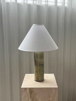 Stonekocc Lampe de table décorative en jade de haute qualité de style Wabi-sabi nordique médiéval pour chambre à coucher salon Art Construction Design
