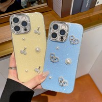 Coque de téléphone antichoc à paillettes motif éléphant pour 17 Pro Max, étui de protection en TPU avec protection d'appareil photo, design animalier, emballage OPP