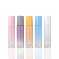 Flacons à bille en acier rose pour huiles essentielles, huiles de massage et cheveux, 10 ml, avec bouchons