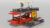 Café sur roues dans un conteneur maritime, restaurant conteneur