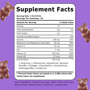 Wholesale Custom Height Growth Gummies with Calcium & Magnesium & Zinc Multivitamin and Minerals Supplement Promote - Product Image 2