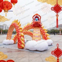 Dragon géant gonflable pour le Nouvel An, arche de décoration de jardin en plein air, modèle de dragon gonflable pour le festival du printemps chinois