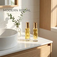 Flacon de parfum en verre irrégulier de 10 ml, forme dentifrice unique, finition mate givrée, contenant de parfum rechargeable avec vaporisateur et bille roll-on