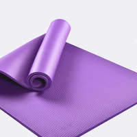 Alfombrilla de yoga Premium NBR de 15mm de alta densidad personalizada con logotipo personalizado con correa antideslizante y material EVA Premium