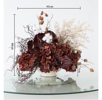 Centre de table floral artificiel multi-tonalités et changeant d'ambiance, arrangement Anthurium, Hortensia et Rose avec vase en céramique pour mariage et fête