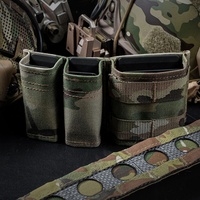 Pochette tactique en nylon pour accessoires 9 mm et 5,56 mm, triple pochette Molle à ouverture supérieure pour gilet tactique, idéale pour la chasse