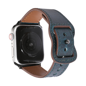 Correa de Cuero Genuino Crazy Horse de 38/40/41 mm 42/44/45 mm para Reloj <span class=keywords><strong>Apple</strong></span> <span class=keywords><strong>Serie</strong></span> 7 <span class=keywords><strong>8</strong></span> 9 Ultra 2 49 mm, Correa de Reloj de Cuero Vacuno - Product Image 4