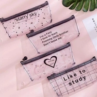 2023 nouveau populaire étui à crayons en PVC Transparent école pochette à crayons en plastique voyage pochette cosmétique avec fermeture éclair