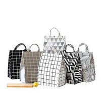 Sac isotherme de pique-nique Golife blanc non tissé, imperméable, imprimé à rayures, durable, pour enfants, certifié BSCI