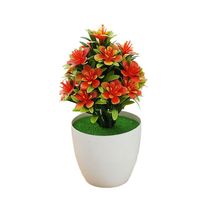 Trendiger Kleiner Topfpflanzen-Bonsai mit Fünfblättrigem Jasmin, Künstliche Grünpflanzen, Mini-Desktop-Ornamente für Zuhause