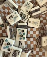 Jeu de Mahjong Américain en Acrylique Thème Océan, 160 Tuiles, Portable, Jeu de Table Familial pour Divertissement de Fête