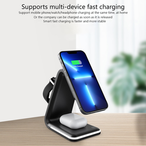 Support de <span class=keywords><strong>charge</strong></span> sans fil magnétique 3-en-1, station de <span class=keywords><strong>charge</strong></span> sans fil compatible avec iPhone, <span class=keywords><strong>Apple</strong></span> Watch, AirPods - Product Image 5