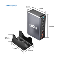 Chargeur USB C 600W Station de charge 8 ports PD 140W 100W Type C Station de charge rapide GaN Hub Station de charge multiple pour ordinateur portable