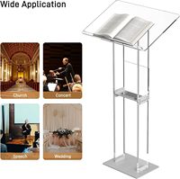 Soporte de podio transparente acrílico moderno para púlpitos, aulas, iglesias, bodas, discursos