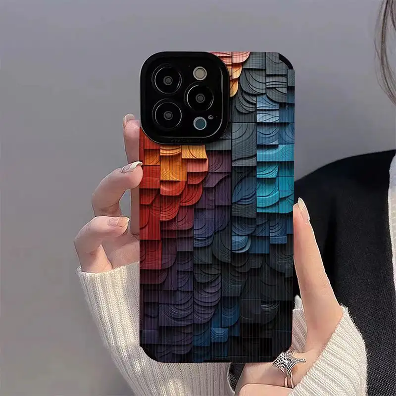 IPhone15ProMax 용 3D 블록 보호 케이스 크리에이티브 tpu 케이스 새로운 전화 케이스