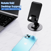 Dibaigou Support de tablette de bureau réglable à 360 degrés Support de téléphone portable télescopique pliable avec support flexible sur la table ou le lit