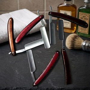 ASAP Professional Eco-Friendly Foldable Straight Shaving Razor Set Simple OEM Time Face Wood Handle Stainless Steel Blade Travel - Product Image 3