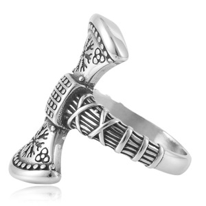 Yunnique – bague en acier inoxydable en forme de flocon de neige Viking pour hommes, bijoux de Style Punk géométrique, cadeau de couleur argent - Product Image 3