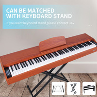 Professional 88-Key Heavy Hammer Electric Piano-Professional Grading Keyboard Multifunction Black Wooden for Student Beginners