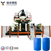 Souffleuse par extrusion à deux postes entièrement automatique pour fûts chimiques HDPE 220 l 3 couches, double anneau en L