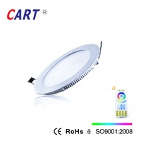 Plafonnier encastré LED RGBW intelligent certifié UL, ultra-plat, 3,5, 5, 7, 10 pouces, 12 mm, dimmable, pour bureau
