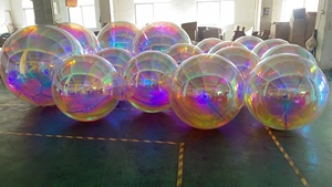 Esferas inflables metálicas-<span class=keywords><strong>Esfera</strong></span> de espejo de oro <span class=keywords><strong>gigante</strong></span> iridiscente Bola de decoración inflable de Pvc de Navidad para exteriores - Product Image 4