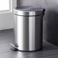 Seau de rangement de cuisine en acier inoxydable AXA 3L 5L 7L, type induction, revêtement en poudre, pédale, pour la maison et le bureau