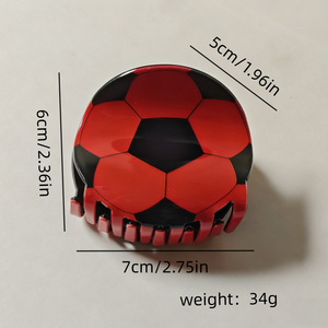 Petites pinces à cheveux pour filles et femmes, motif requin, thème football de dessin animé simulé, 2026, pince à frange, pince latérale, accessoire capillaire - Product Image 2