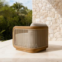 Canapé de patio en teck de luxe, mobilier d'extérieur, canapé modulaire sectionnel, chaises de plage, canapé de jardin, mobilier de piscine, mobilier de cour